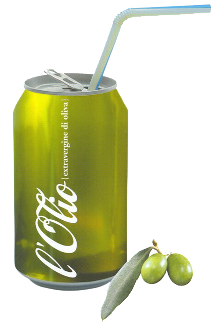 lattina olio trasparente fondo